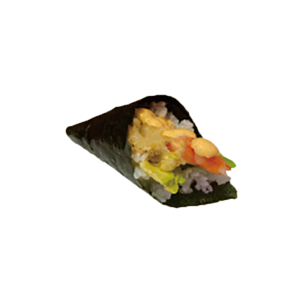Temaki tempura de langostinos